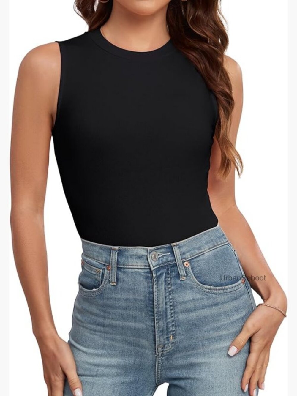 Sleeveless Racerback Ribbed Tank Top - Slim Fit Summer Cami